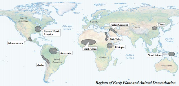 Regions of Early Plant and Animal Domestication