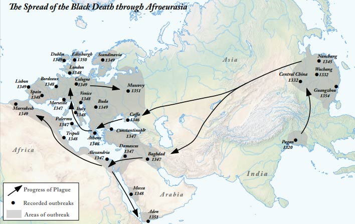The Spread of the Black Death through Afroeurasia